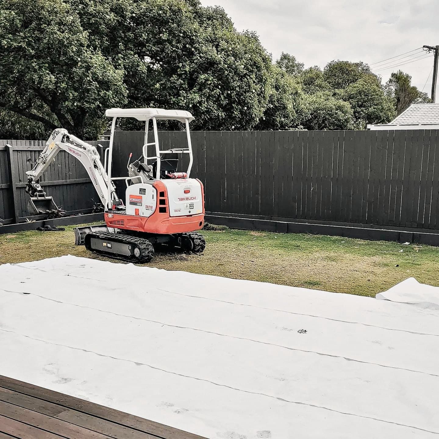 Cleared site prepared for new turf